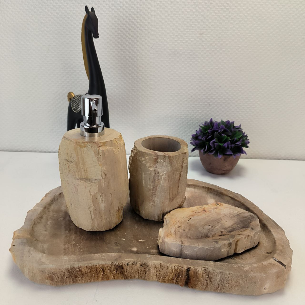 Набор из окаменелого дерева 4 предм Fossil Set NF-63068 поднос 27см*38см
