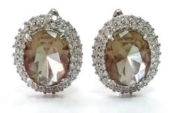 Серьги из серебра с натуральным камнем султанит