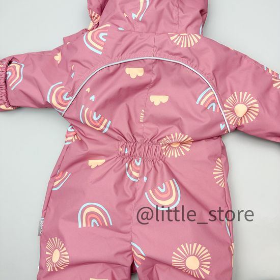 Комбинезон демисезонный "Солнце и радуга" королевский розовый