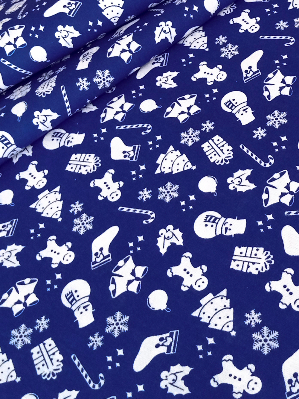 Ткань бязь плательная, рис. "Новогодний рисунок", ширина 150 см, арт. 581