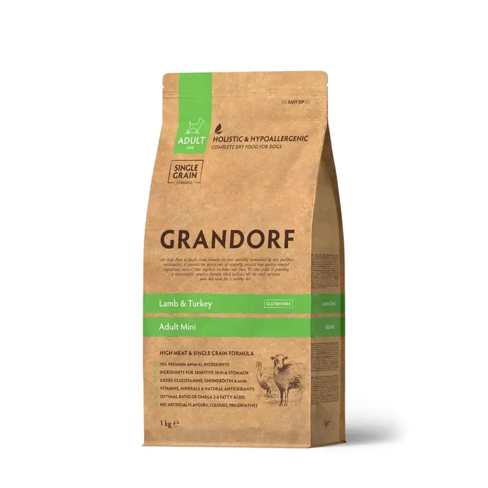Grandorf Holistic Adult Mini Сухой корм для взрослых собак мелких пород, с ягненком и индейкой, 3 кг/1кг-1470р