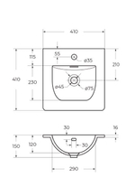Тумба с раковиной подвесная BelBagno UNO-MINI-400-2C-SO-AO Голубой матовый, раковина белая BB-8099-3-40