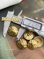 Пуговицы Скиап. теплое матовое золото с рельефными деталями круглые