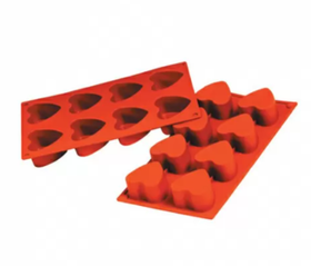 Форма силиконовая P.L. Proff Cuisine "Сердце" 6 ячеек d 65 мм, h 40 мм (30*17,5 см)