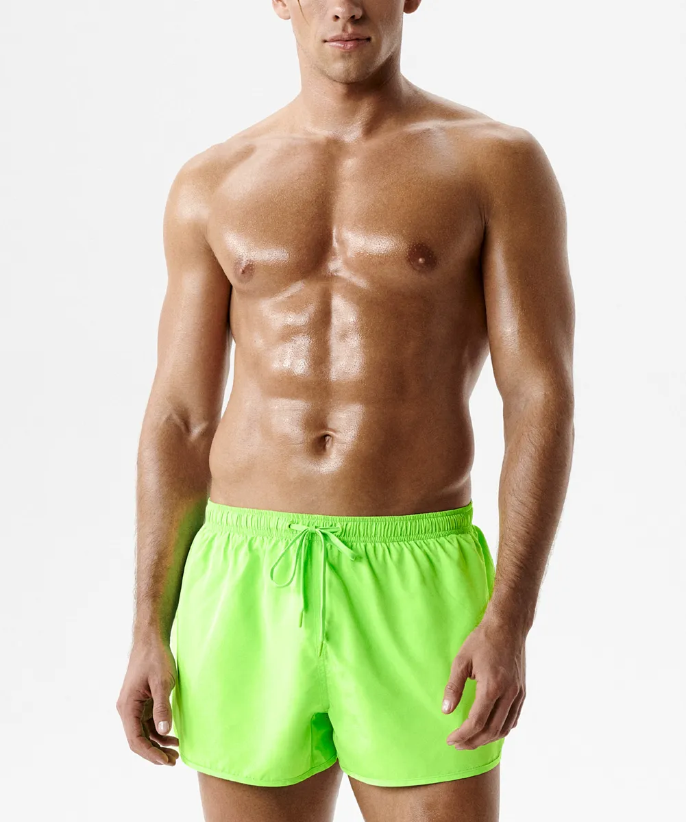 Пляжные шорты мужские Atlantic, 1 шт. в уп., полиэстр, неоновый лайм , KMB-237