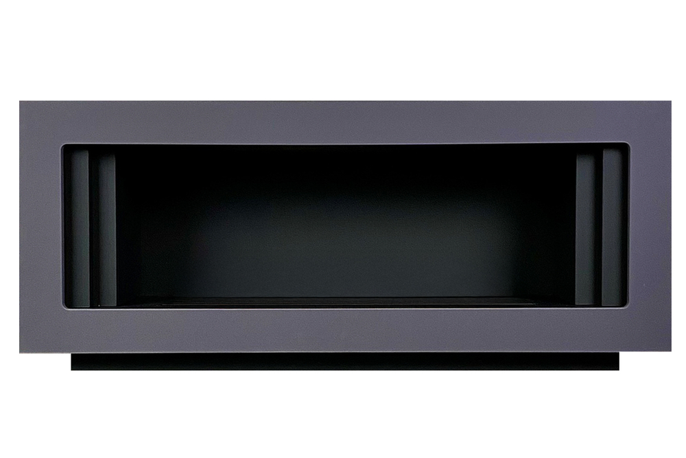 Каминокомплект Line SFT - Серый графит с черным с очагом Design L1000RF 3D PS/LOG