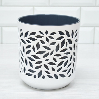 Кашпо Leaves 2,5л, белый/антрацит