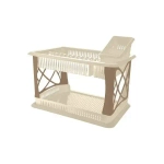 Сушилка для посуды с поддоном 2-х ярусная Bono с сушилкой для столовых приборов Шампань