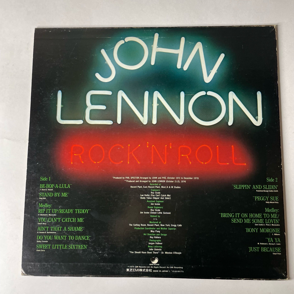 Винтажная виниловая пластинка LP John Lennon Rock N Roll (Япония 1975) (Без Оби)