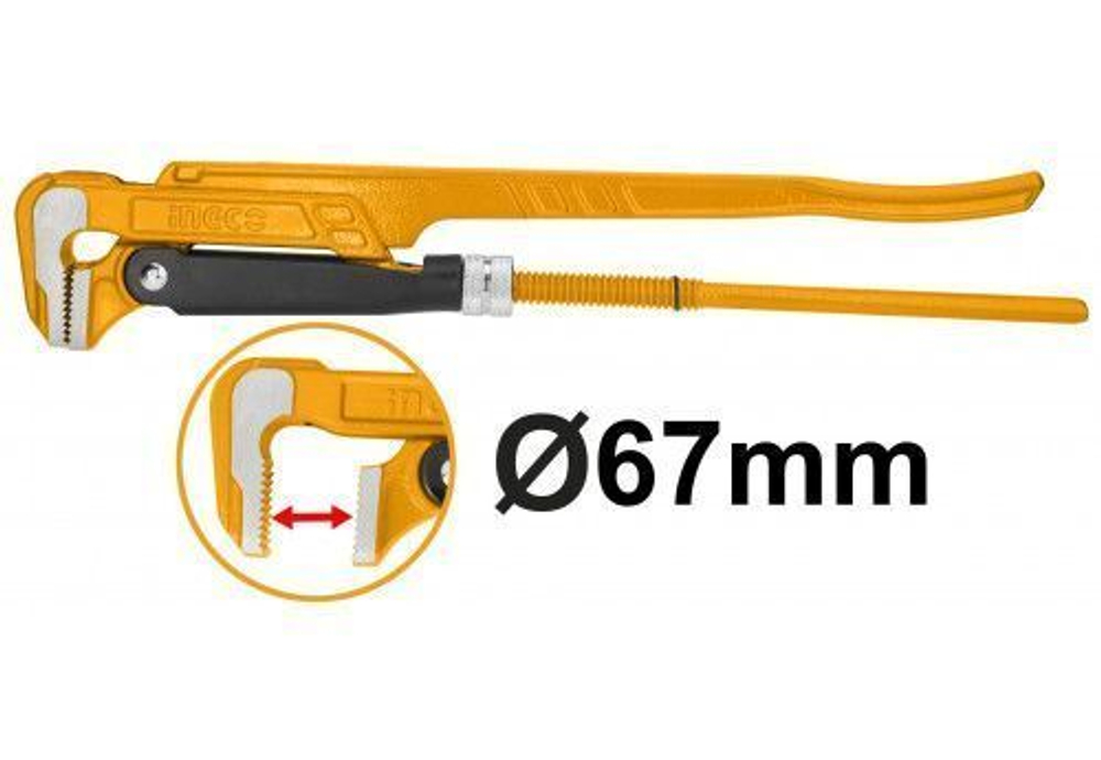 Ключ трубный рычажный 2"х67 мм INGCO HPW04021