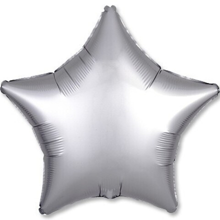 Р 18" Звезда Сатин Серебро платина 40 см.