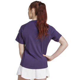 Женская теннисная футболка Adidas Club 3 Stripes - aurora plum