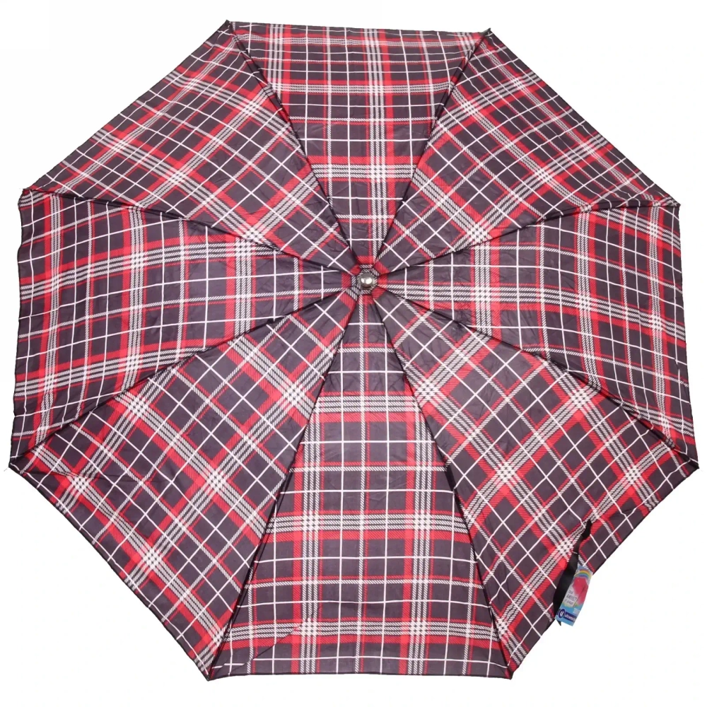 Зонт мужской полуавтомат «Ультрамарин - Клетка», d-100см, цвет микс, ручка крючок, длина в слож. виде 42см
