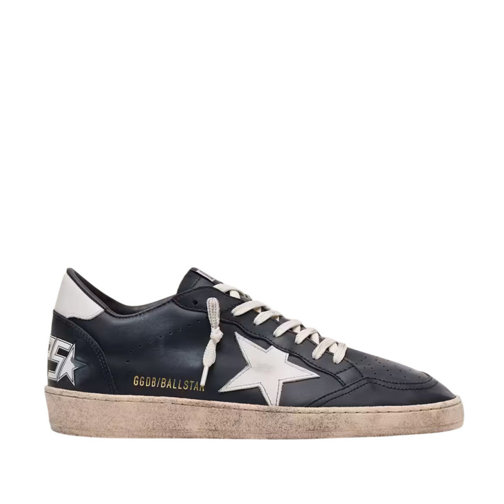 Мужские Golden Goose Ball Star in Black Nappa with White Leather Star and Heel Tab