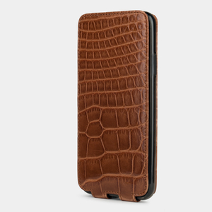 Special order: Чехол для iPhone 11 Pro Max из натуральной кожи крокодила, цвета карамель лак