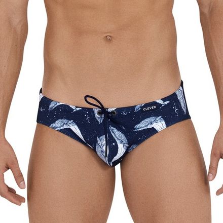 Мужские плавки темно-синие с принтом Clever Moda MISTERY SWIMSUIT BRIEF 114808