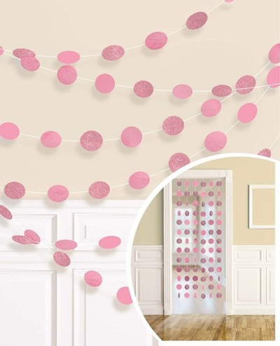 Гирлянда Круги Pink блеск 2,1м 6шт