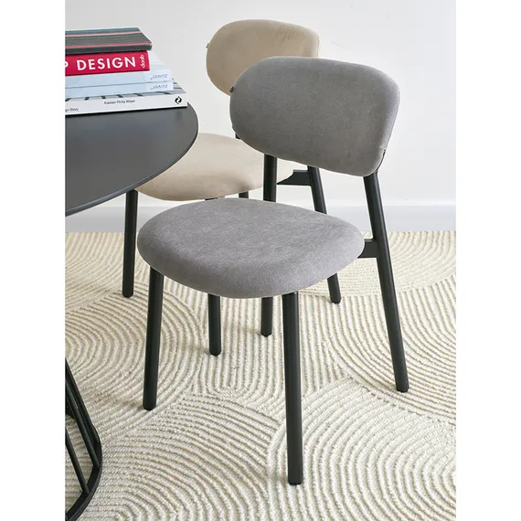 Стул Round, дымчато-серая рогожка