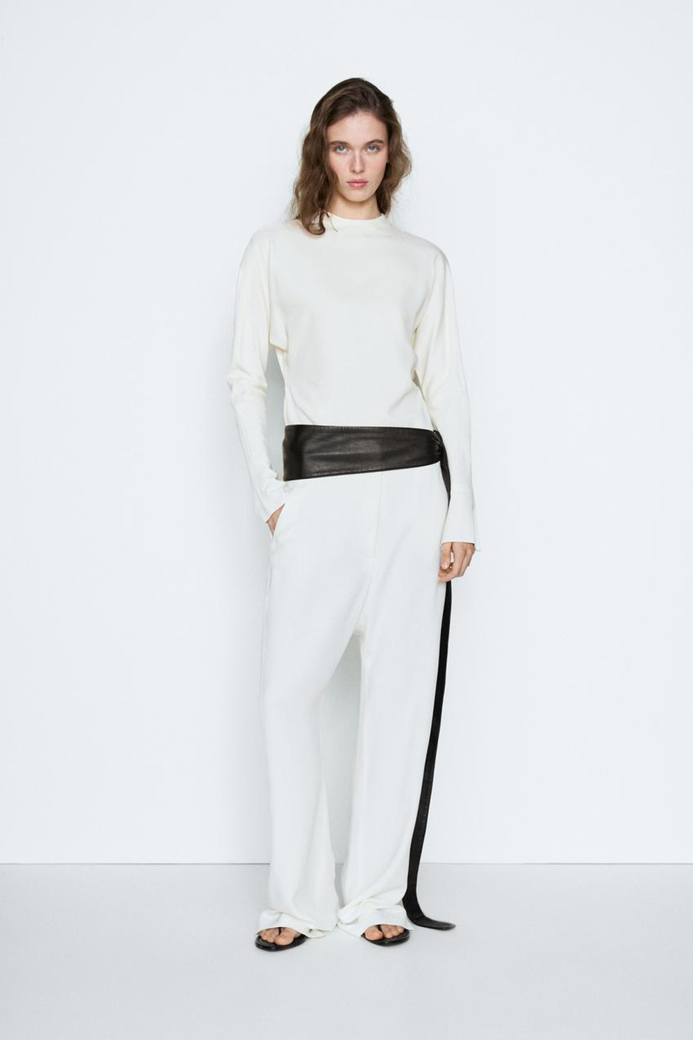 Massimo Dutti Свободные элегантные брюки - STUDIO, кремовый