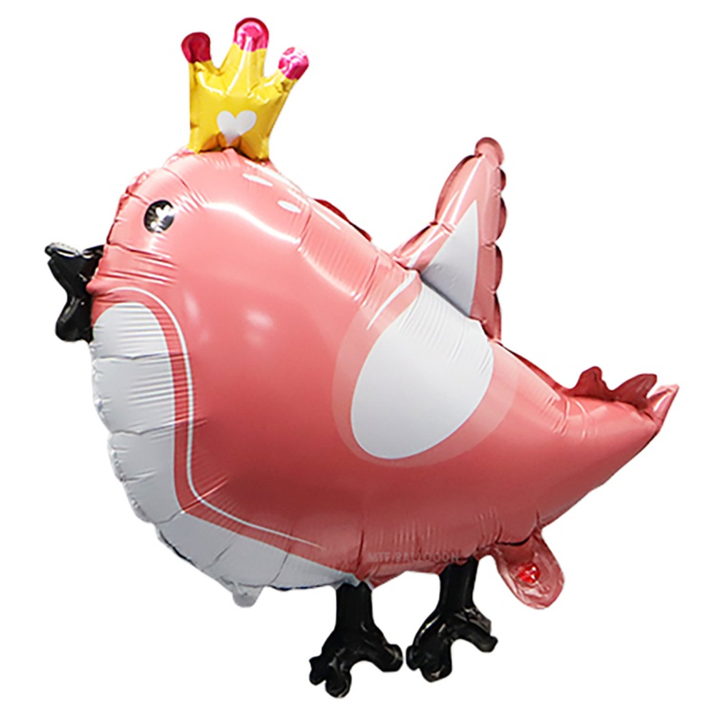 Шар Фольгированный Птичка с короной розовая (Розовый)