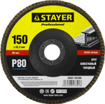 STAYER 150 мм, P80, КЛТ, круг лепестковый торцевой, Professional (36581-150-080)