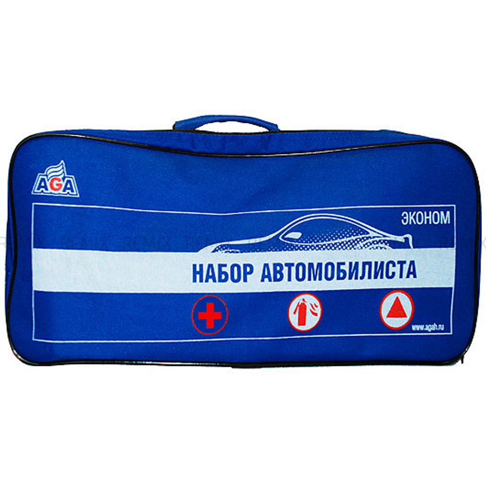 Набор автомобилиста AGA №1-Эконом (аптечка бюджет, огнетушитель, знак авар.ост, перчатки) ткань ФЭСТ