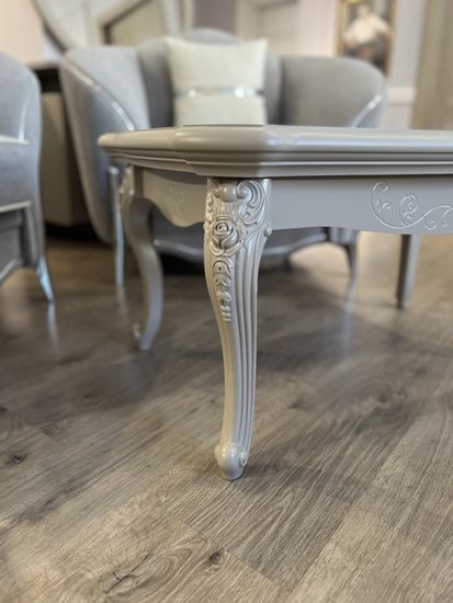 Стол журнальный МОККО прямоугольный бежевый / серый камень