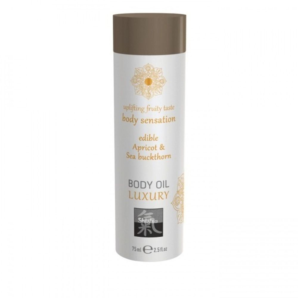Съедобное масло для тела Body Oil LUXURY Абрикос &amp; Облепиха (75 мл) (Цвет: прозрачный)