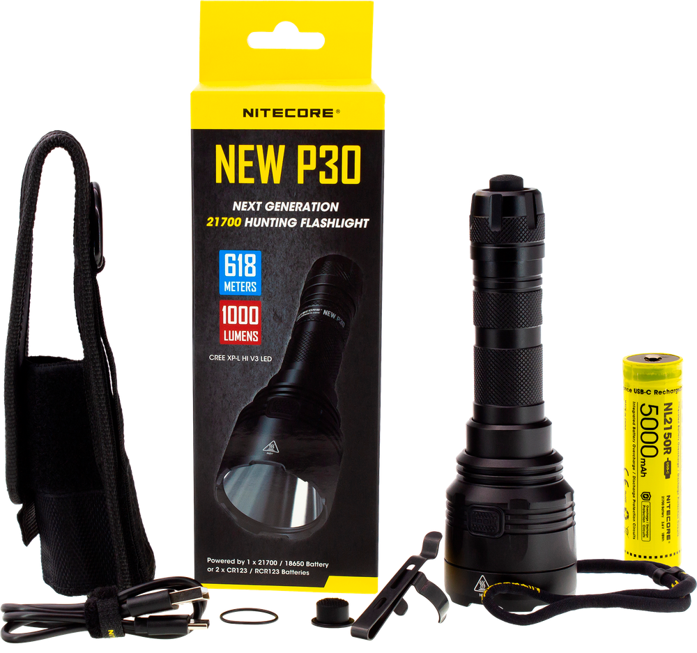 Фонарь светодиодный ручной Nitecore  P30, 1000 лм.,аккумулятор, водонепроницаемость IPX-8