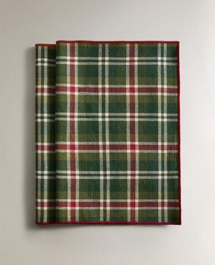 ZARA HOME НОВОГОДНЯЯ ПОДСТАВКА ПОД СТОЛОВЫЕ ПРИБОРЫ В КЛЕТКУ (НАБОР ИЗ 2 ШТ.), ЗЕЛЕНЫЙ