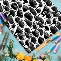 Ткань премиум флис двуцветная цветочная фантазия