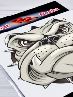 Наклейка - Злой бульдог