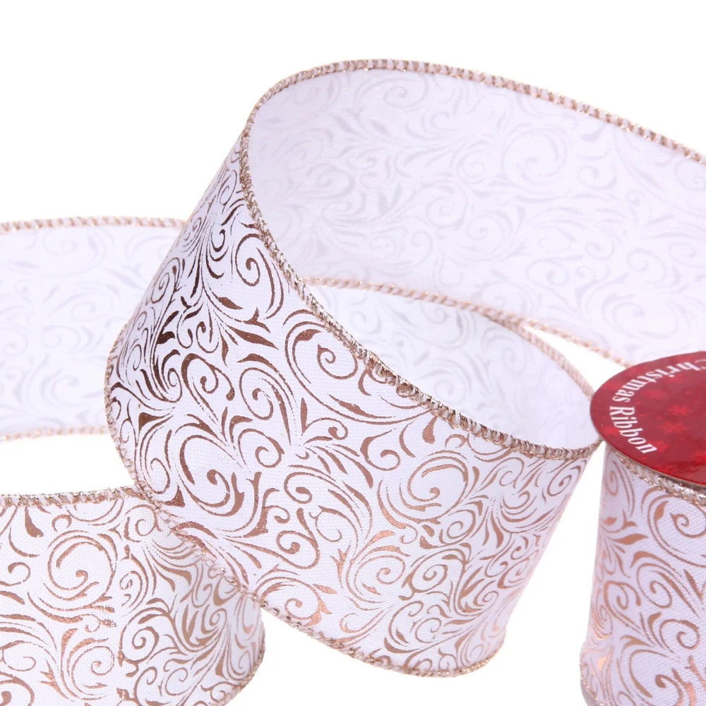 Лента для декорирования «Торжество» 6,3 см, 2,7 м, Розовое золото