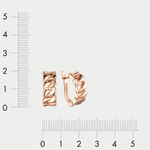 Серьги женские без вставок из розового золота 585 пробы (арт. 902072-1000)