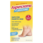 Aspercreme, Обезболивающий крем для ног с 4% лидокаином, максимальная сила действия, без отдушек, 113 г (4 унции)