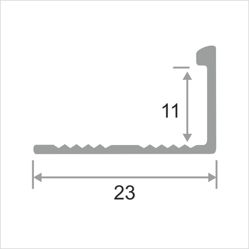 Алюминиевый Г-образный профиль ПО-Г11 серебро матовое 2700 мм