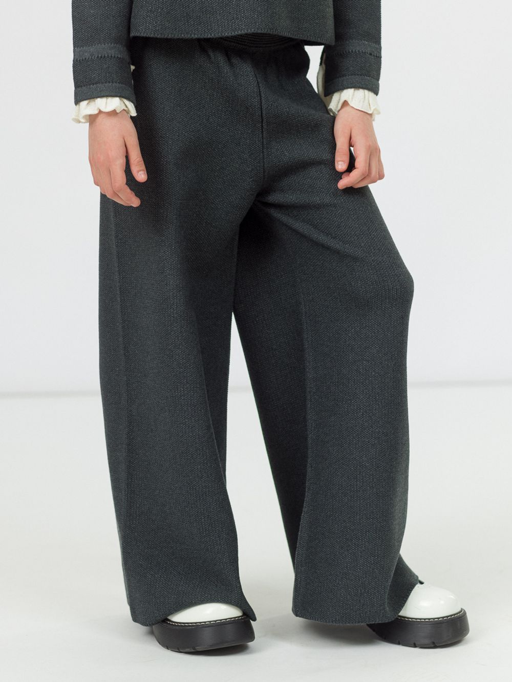 Брюки широкие для девочки AT991 темно-серый