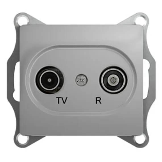 Розетка телевизионная оконечная TV/R 2-м СП Glossa 1дБ механизм алюм. SchE GSL000394