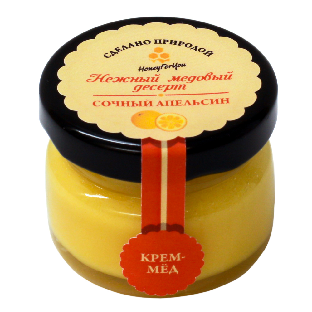 Нежный медовый десерт HoneyForYou "Сочный апельсин", крем-мед, 35 г.