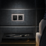 Розетка с быстрой зарядкой USB Type A+С черная (черный матовый)