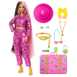 Barbie Extra Fly - кукла Сафари в наряде с анималистическим принтом + аксессуары HPT48 / артикул   GRN27 HPT48  / GTIN 194735167241