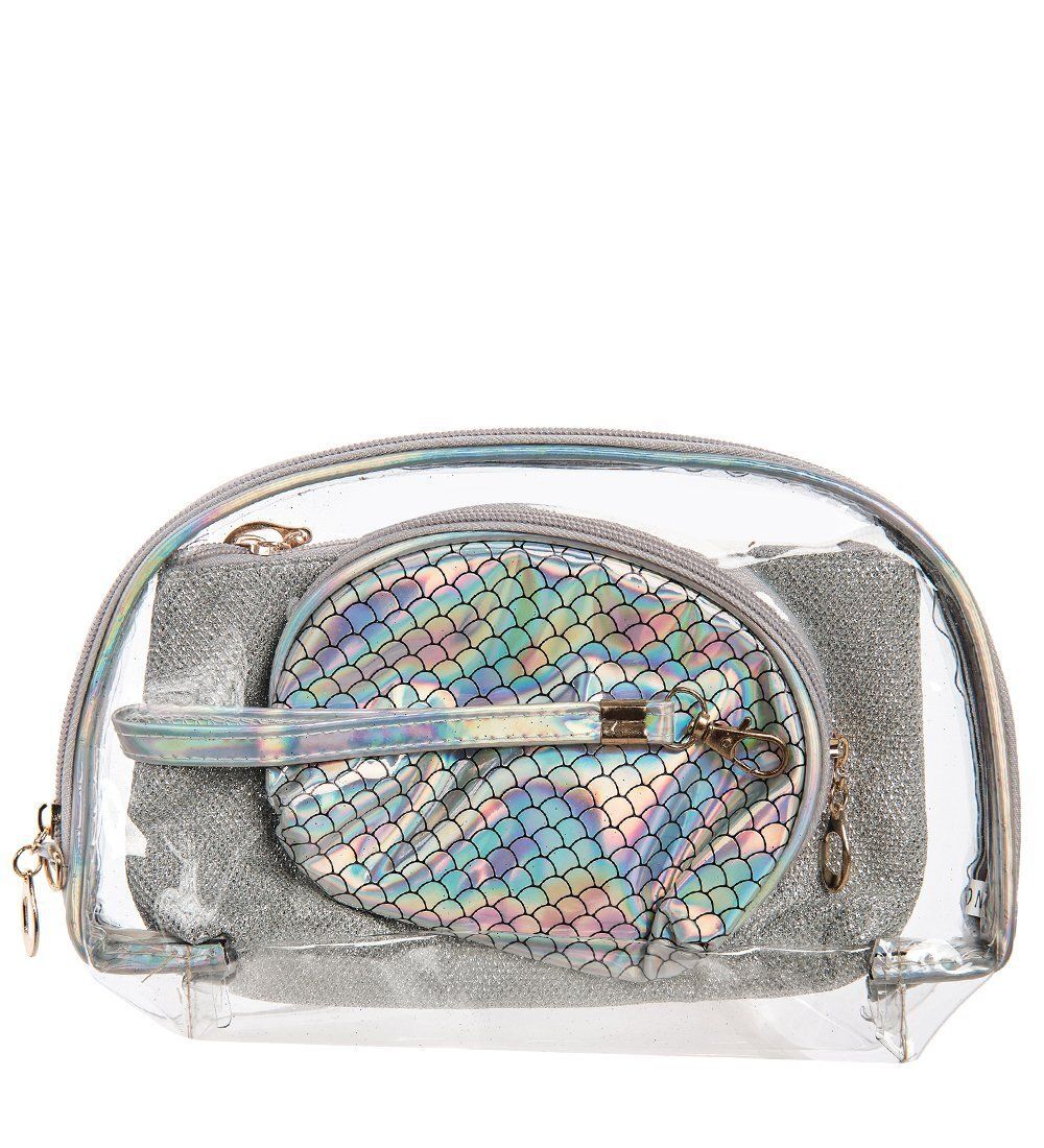 ЯЛ-16-01/1 Косметичка 3 в 1 серебряный