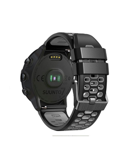 Ремешок двухцветный дышащий 24 мм для Suuntu 9 Baro, Suuntu 7, Suuntu Spartan Sport силиконовый ( Черный / Серый )