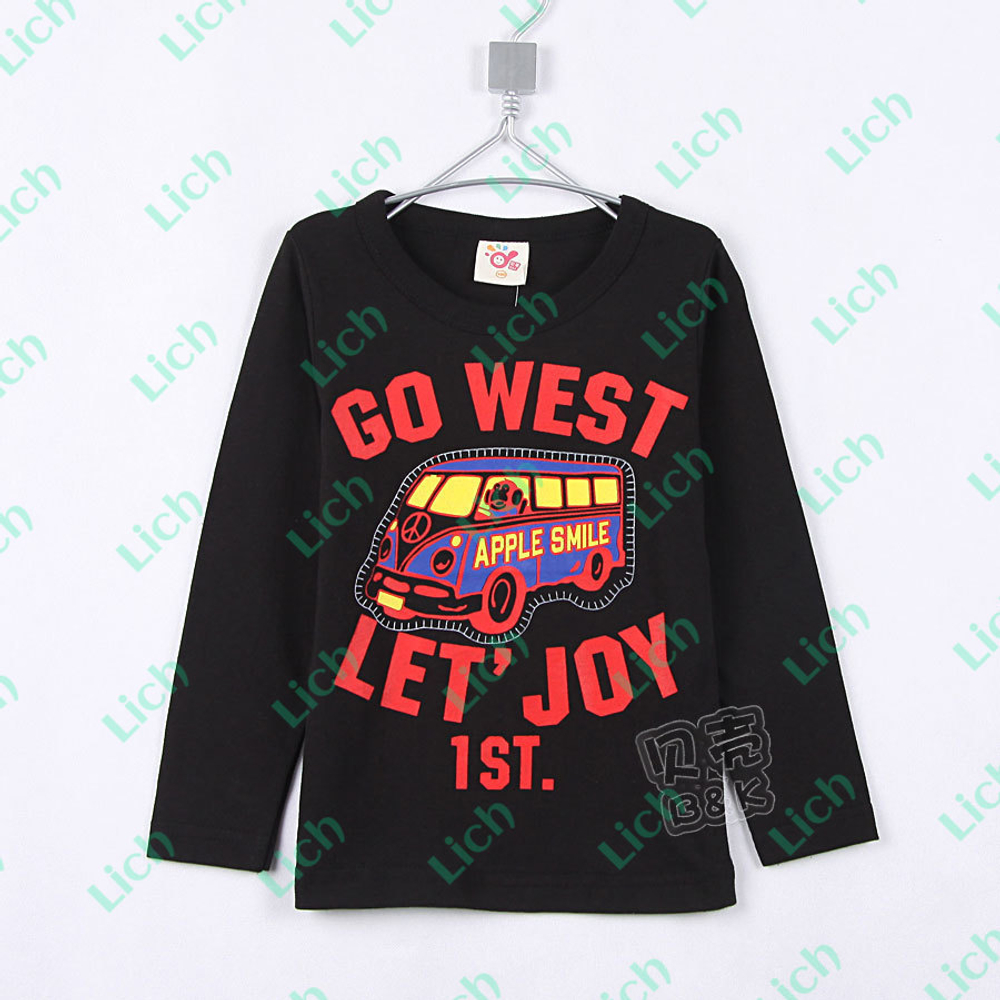 Лонгслив детский с принтом автобуса