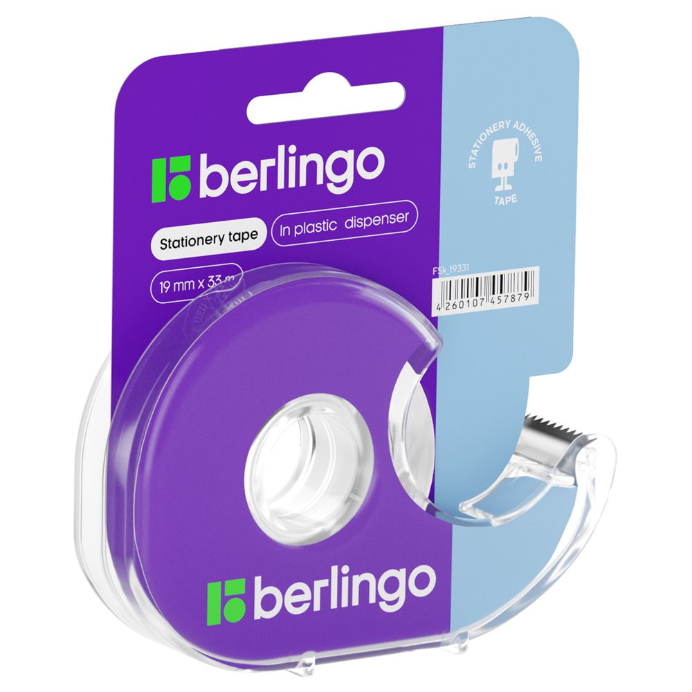 Клейкая лента в диспенсере 19*33, прозрачная, Berlingo