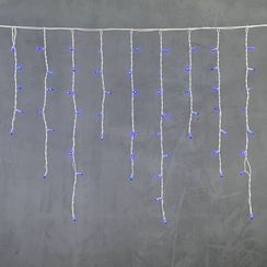 Светодиодная бахрома с колпачком 3,2*0,9 м., 168 синих LED ламп, каучуковый белый провод, LTC (LL168-8-2B)