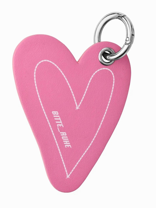 Брелок-сердце на карабине IMAKEBAGS X BITTE RUHE PINK