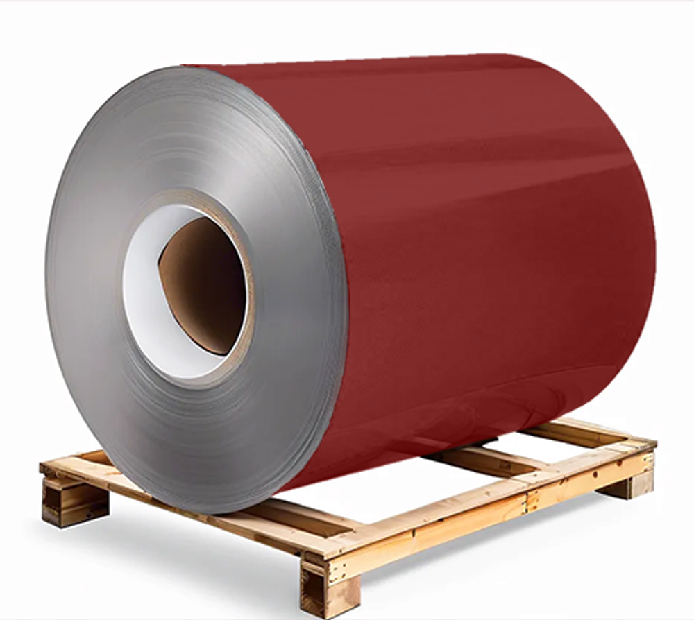 Сталь оцинкованная 0,5х1250х3000 мм RAL 3004 бордовый Грунт обр.стороны / защ.пленка