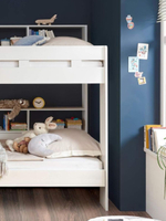 Кровать 90х200, Гаус, двухъярусная для детей, с ящиком, белый, Dipriz