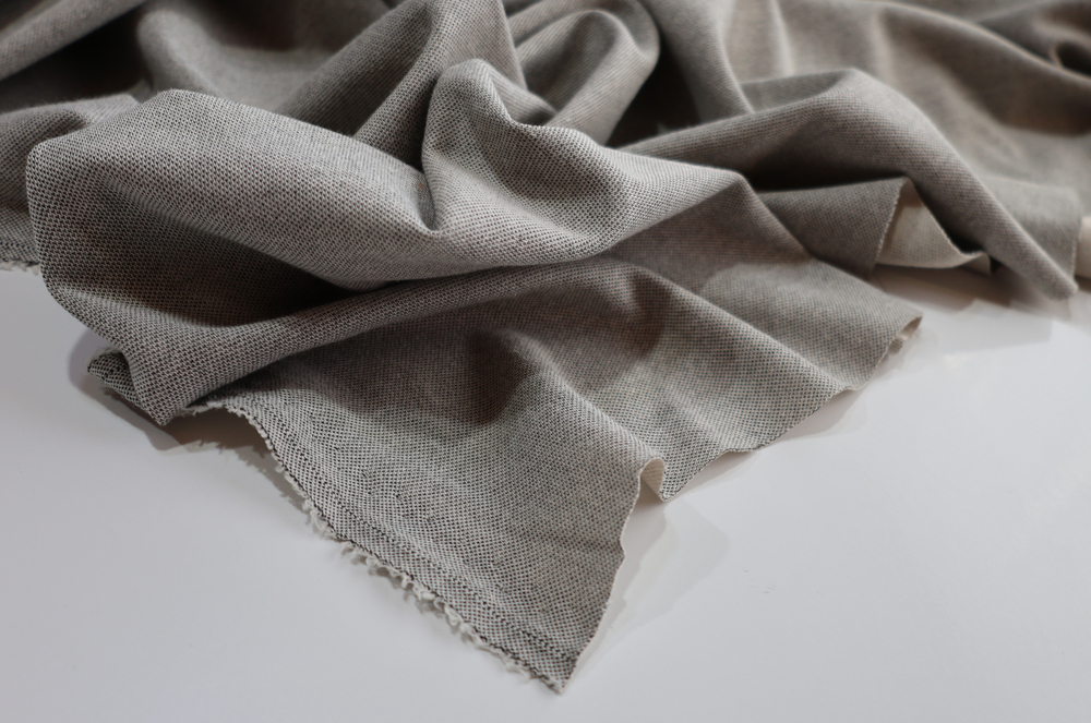 СЕРЫЙ МЕЛАНЖ - Фактурный трикотаж (ОЗ86 Елена) (к1 испачкан местами)